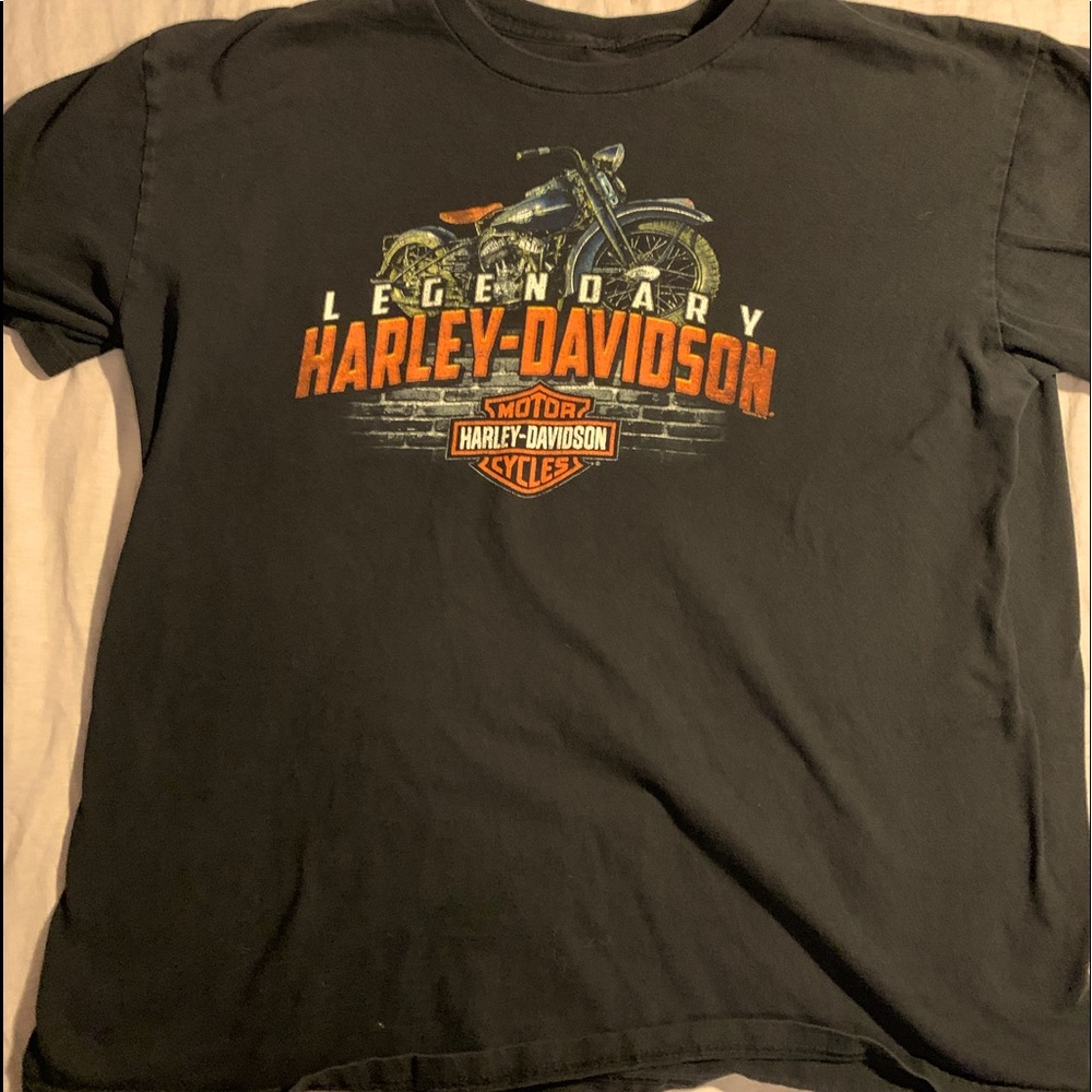 Black vintage Harley-Davison Graphic T-shit